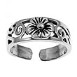 Sterling Silver Fashion Toe Ring - Flower - 4mm Band Width