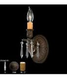 IMAGE OF American Brass and Crystal WS9401-AS-03G-PI 9400 Series 1 Light Wall Sconce in French Gold Glossy with Clear Strass Pendalogue crystal