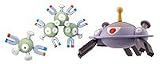 Magnemite (~0.25), Magneton (~0.75), & Magnezone (~1.75): ~1/40 scale Pokemon DP Evolution Encyclopedia Series #5 Capsule Toy ~3.15 Mini-Figure (Japanese Imported)