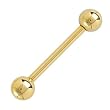 Solid 14KT Yellow GOLD 16ga BARBELL Ring - 3/8 Inches LENGTH