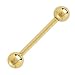 Jewelry : Solid 14KT Yellow GOLD 16ga BARBELL Ring - 3/8 Inches LENGTH