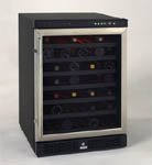 Avanti WCR5103SS 24 Built-In or Freestanding Wine Cooler with Wooden Shelves on a Pull-Out Roller Assembly and One Touch Electronic Controls