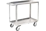 Stainless Steel Stock Cart 2 Shelves Tray Top Shelf 36x24