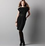 Ann Taylor Loft Women's Black Belted Waist Ponte Shift Dress