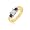 0.25cttw Natural White Princess Shape Diamond (SI-Clarity,GH-Color) & Blue Sapphire (AA+ Clarity,Blue-Color)Three Stone Ring in 14K Yellow Gold.size 4.5