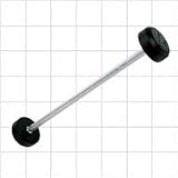 TKO 806RR-BG-80 Tri-Grip 80 lb. Straight Bar Rubber Encased with Black Grey End Caps