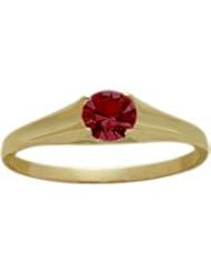 14 Karat Yellow Gold Genuine 0.35tcw. Ruby July Baby Gemstone Ring