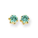 14k 5mm Synthetic Blue Topaz (Dec) Earrings
