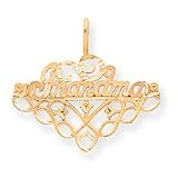 14k Grandma Birthstone Charm Holder Pendant
