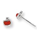 Boma Red Coral Apple Post Earrings