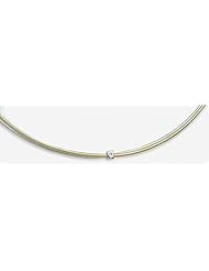 2mm X DIA 0.03 Multi Line Omega Necklace 18"