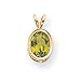 14k 8x6mm Oval Peridot Bezel Pendant