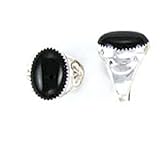 Mens Black Onyx Sterling Silver Ring Native American Made
