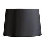 Laura Ashley SFD014 Classic 14 in. Wide Drum Shaped Lamp Shade, Black, Faux Silk Fabric Shade, B8558