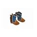 Mud Pie Baby Eieio Cowboy Boot Booties, Horse, 0 - 6 Months