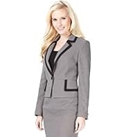 Petite Notch Lapel 1 Button Tipped Jacket