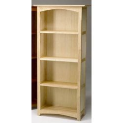Bookcase - Crescent 4-Shelf (Natural) (60H x 24W x 11D) by Apple Furniture Corp