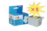 5 Repalcements for EPSON Stylus Photo Series Inkjet Cartridge-Color: CcMmY