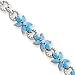 Sterling Silver Blue Created Opal Flower Bracelet - 7.5 Inch