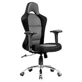 Race Car Inspired Bucket Seat Office Chair in Grey  Black Mesh [BT-9015-GYBK-GG]