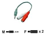 Cables Unlimited AUD-3010 8-Inch 3.5mm Stereo M to Dual 3.5mm Mono F Splitter