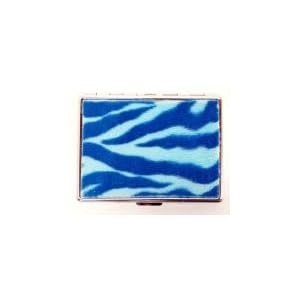 Outer Rebel Fashion Flasks and Smoking Accessories- Blue Faux Fur Zebra Stainless Steel Cigarette...