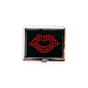 Outer Rebel Fashion Flasks and Smoking Accessories- Red Lips Stainless Steel Cigarette ID Case...
