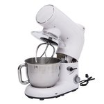 HomCom 5QT Tilt Head 6 Speed Stand Mixer w/ Dough Hook and Beater - White