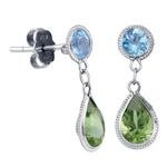 Blue Topaz and Peridot Earrings