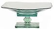Clear Spanish Small Recycled Glass Square Compote 12"D