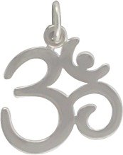 Open Design Om (Ohm) Pendant in Sterling Silver, #7635