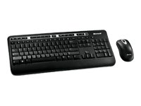 Microsoft Wireless Media Desktop 3000 - Keyboard - Wireless - Rf - 104 Keys - Mouse - Usb Wireless Receiver - Black, Silver - German - Oem (pack Of 3 ) Picture