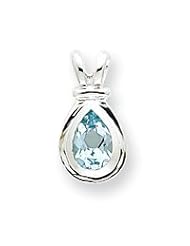 Sterling Silver Blue Topaz Pendant QC2938"