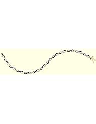 10K Yellow Gold 1.0CT Black & White Diamond Infinity Fashion Bracelet