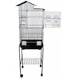 Brand New Parrot Bird Cage 18″x14″x66″ W/Stand On Wheels *Black*
