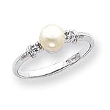 14k White Gold 5mm Pearl Diamond ring Size 6 JewelryWeb 21uqkeCzgBL. SL160 14k White Gold 5mm Pearl Diamond ring Size 6 JewelryWeb