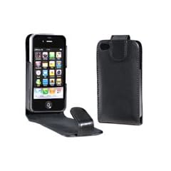 MaryCom Ledertasche PREMIUM QUALIT�T f�r Apple iPhone 4G in Schwarz mit Magnetverschlu� / Ledercase, Lederetui, Handy H�lle, Case, Etui + Gratis Displayschutz Folie und Putztuch / Leder S 4G