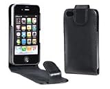 MaryCom Ledertasche PREMIUM QUALIT�T f�r Apple iPhone 4G in Schwarz mit Magnetverschlu� / Ledercase, Lederetui, Handy H�lle, Case, Etui + Gratis Displayschutz Folie und Putztuch / Leder S 4G