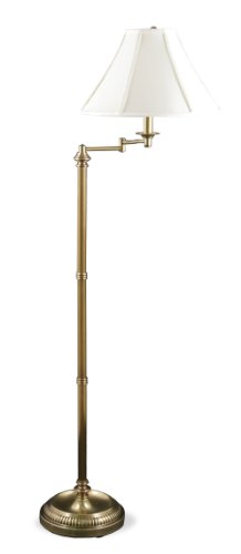 Lighting Enterprises F-1234/1234 Solid Brass Finish Floor Lamp with Cream Hand Sewn Shade