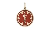 10 Kt Gold Medical ID Pendant Charm Necklace
