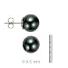 14k Gold, AAA 9-9.5mm Black Tahitian Pearl Stud Earring