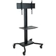 Peerless Universal Rolling Cart for 32 - 60 Flat Panel Screens with Metal Shelf (Black)