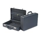 Koskin Leather-Look Expander Attache Case, 17-1 2x4-5x13, Black Gunmetal BNS456022BLK