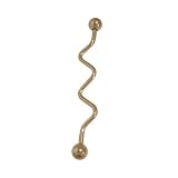 Bronze Color Titanium Industrial Barbell Spiral Wave Design