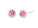 18k White Gold Natural Pink Sapphire Mini Bezel Stud Earrings Ct.tw 0.50