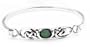 Sterling Silver Green Agate Celtic Knot Bangle Bracelet