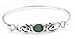Sterling Silver Green Agate Celtic Knot Bangle Bracelet