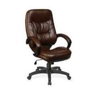LLR63282 - Executive High-Back Chair, 26-1/2x28-1/2x47-1/2,BN/LTH/BK