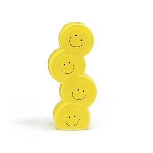 Smiley Happy Face Stacked Vase With Lots Of Happy Faces For Home  Or Office Decor