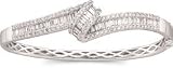Jack J. 4 1/10ctw Round and Baguette Diamond Bangle
